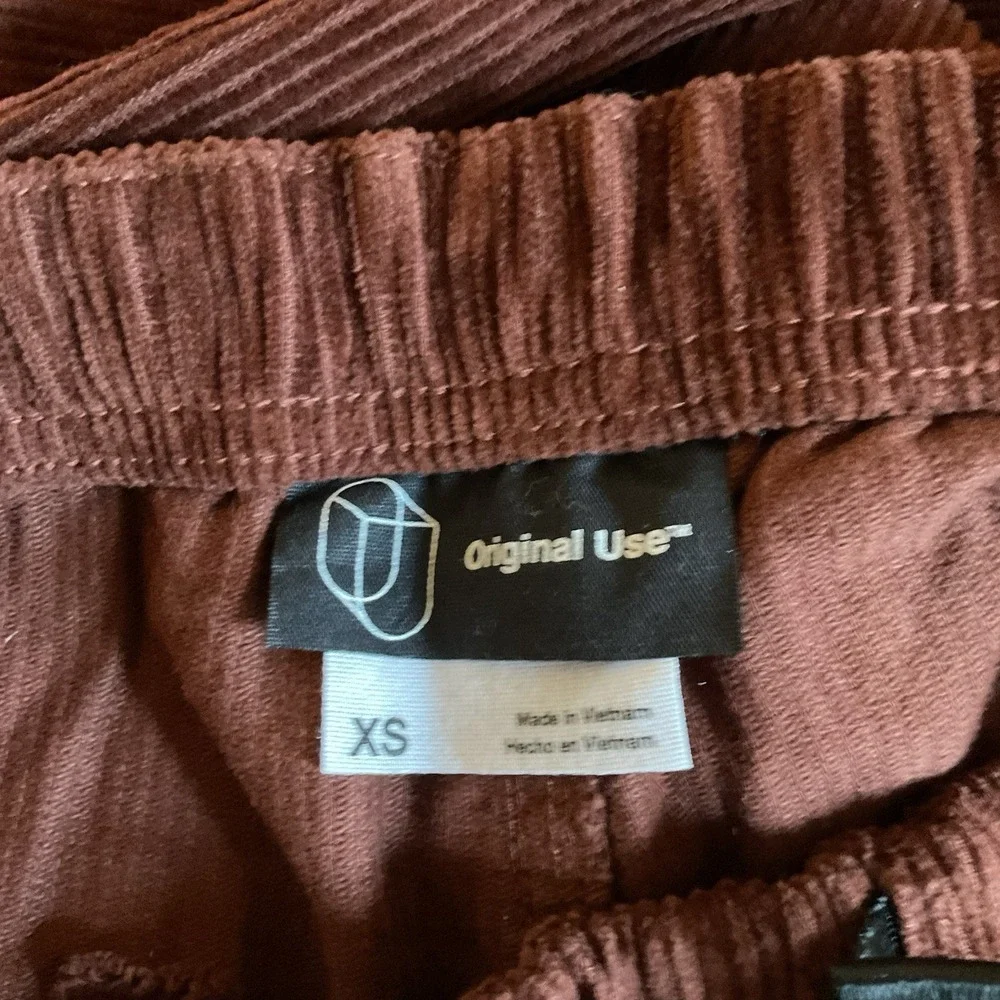 New Men's Corduroy Pull‎ On Pants With Belt Size XS-barnwood Brown-original Use